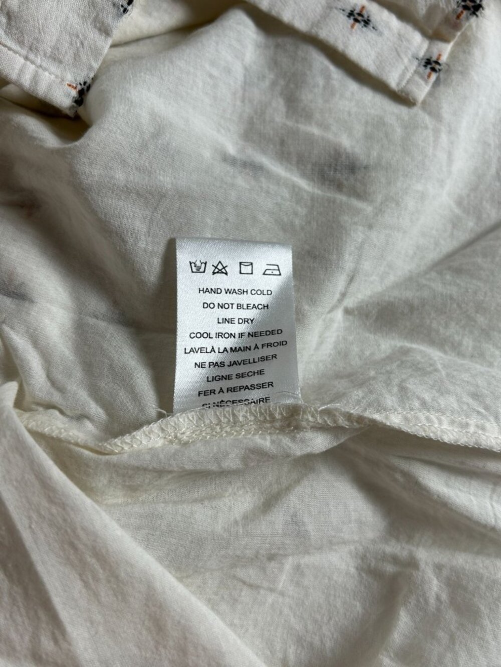 Anthropologie DRA Los Angeles Cream Embroidered Button Mini Dress XS Puff Sleeve - Picture 6 of 10
